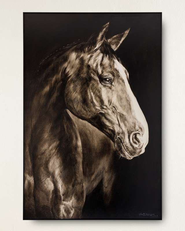 "Noble Equine" Original Oil Painting on Canvas by LM Zhou